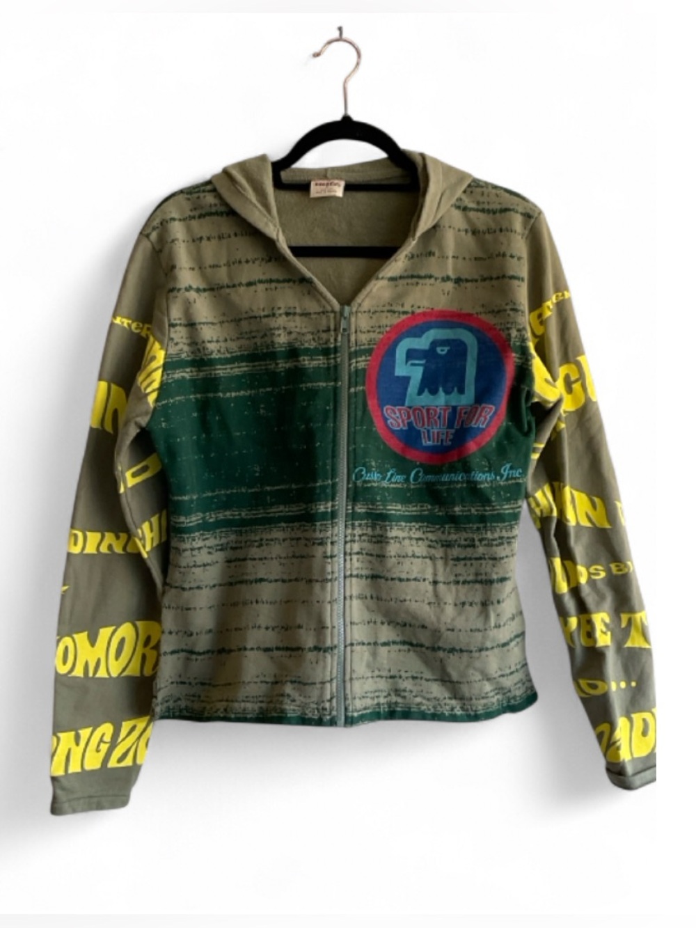 Y2K Vintage Early 2000s CUSTO BARCELONA Graphic Zip-Up Hoodie